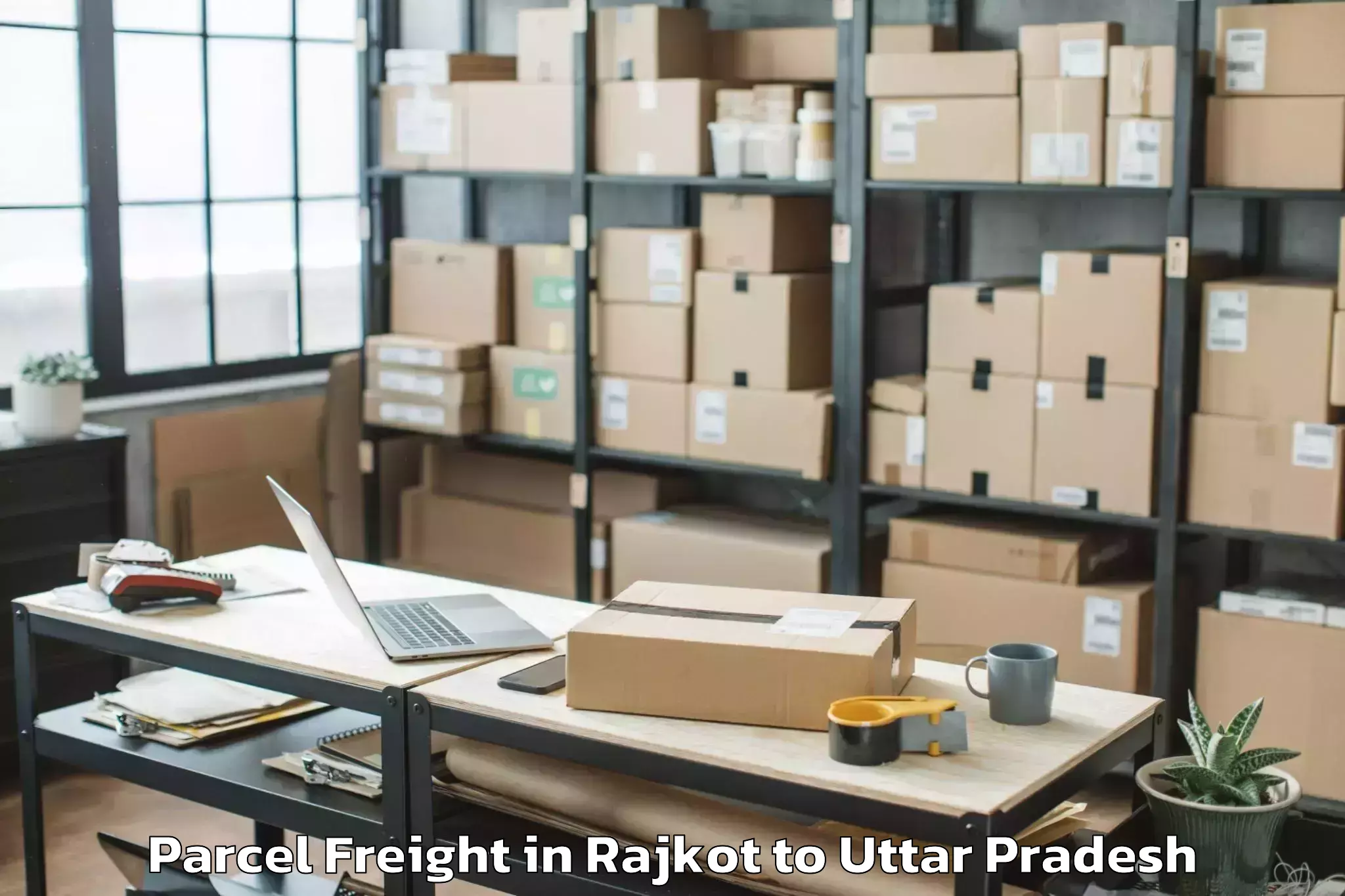 Top Rajkot to Khairabad Parcel Freight Available